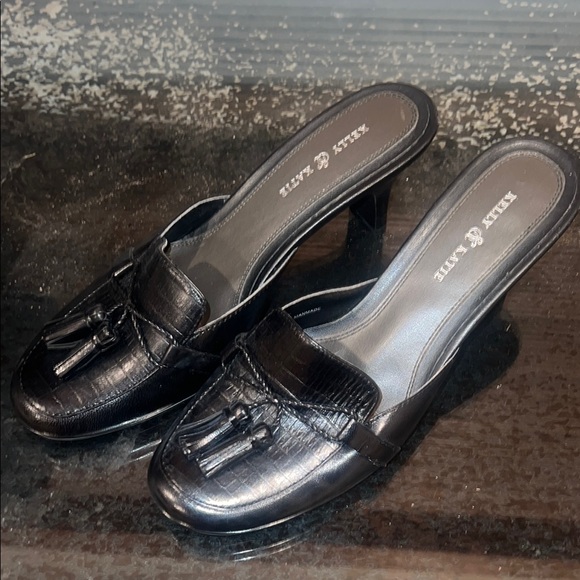Kelly & Katie Shoes - Kelly & Katie Black Textured Mules